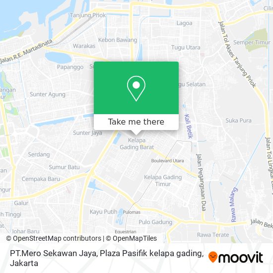PT.Mero Sekawan Jaya, Plaza Pasifik kelapa gading map