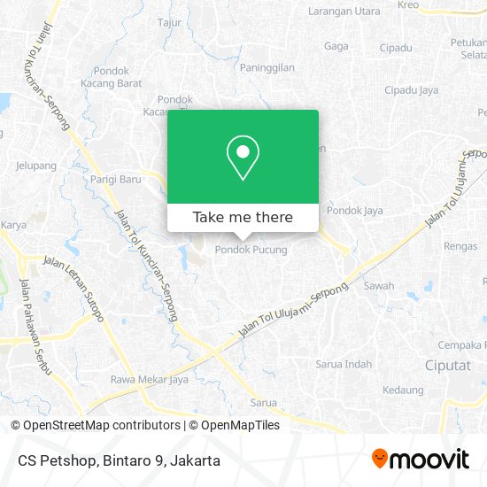 CS Petshop, Bintaro 9 map