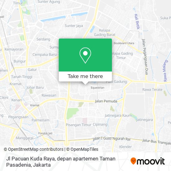 Jl Pacuan Kuda Raya, depan apartemen Taman Pasadenia map