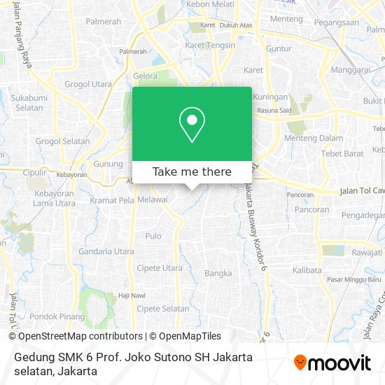 Gedung SMK 6 Prof. Joko Sutono SH Jakarta selatan map