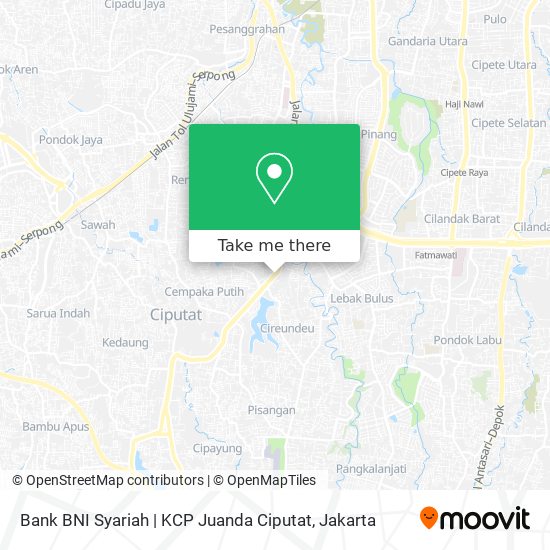 Bank BNI Syariah | KCP Juanda Ciputat map