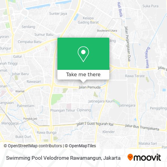 Swimming Pool Velodrome Rawamangun map