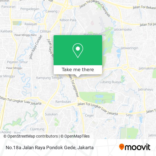 No.18a Jalan Raya Pondok Gede map