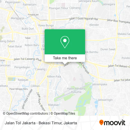 Jalan Tol Jakarta - Bekasi Timur map
