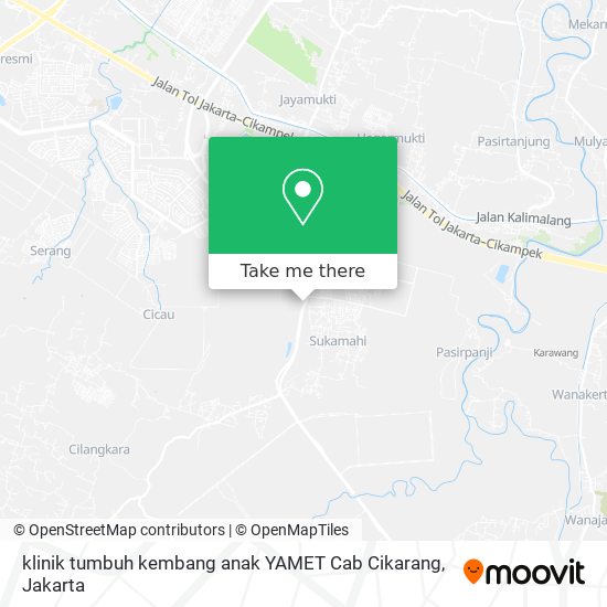 klinik tumbuh kembang anak YAMET Cab Cikarang map