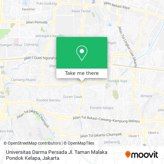 Universitas Darma Persada Jl. Taman Malaka Pondok Kelapa map