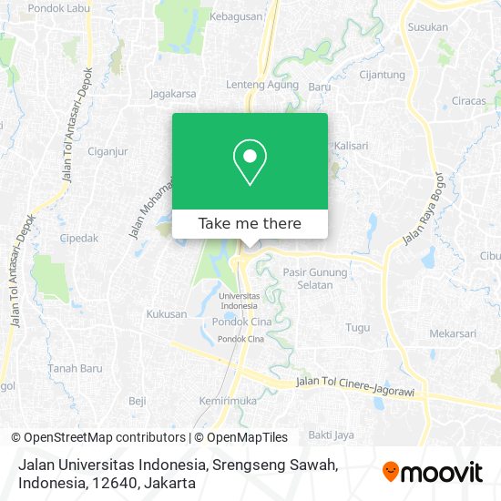 Jalan Universitas Indonesia, Srengseng Sawah, Indonesia, 12640 map