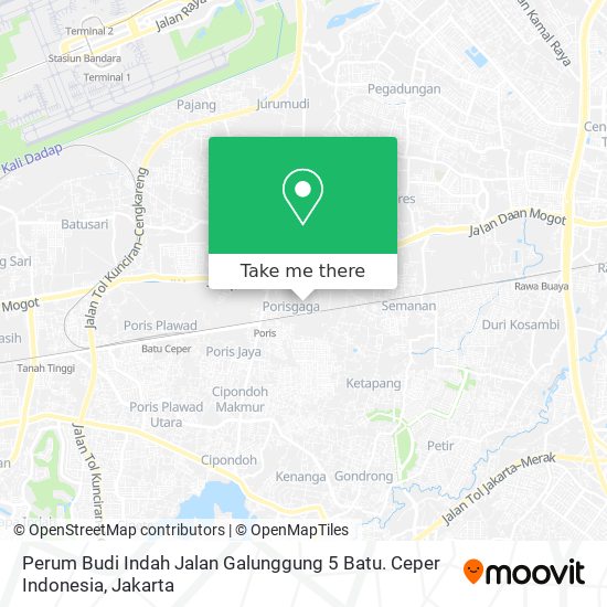 Perum Budi Indah Jalan Galunggung 5 Batu. Ceper Indonesia map