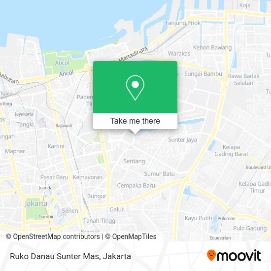 Ruko Danau Sunter Mas map