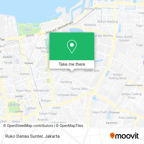 Ruko Danau Sunter map