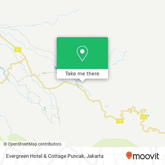 Evergreen Hotel & Cottage Puncak map