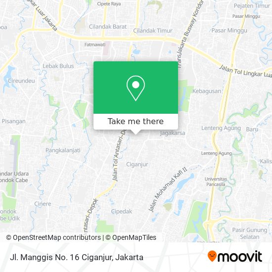 Jl. Manggis No. 16 Ciganjur map