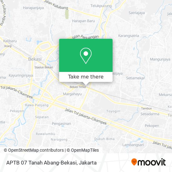 APTB 07 Tanah Abang-Bekasi map