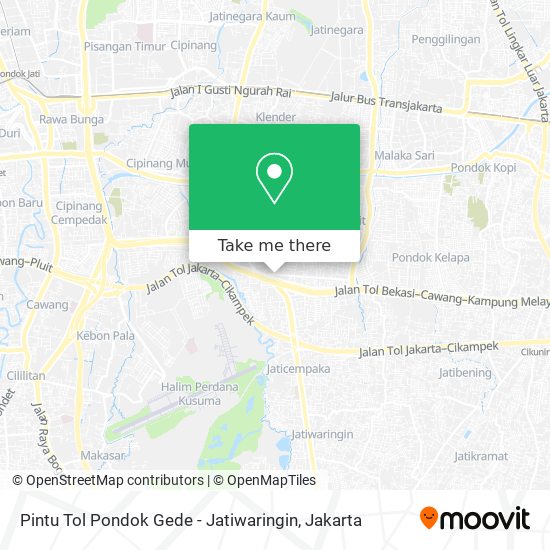 Pintu Tol Pondok Gede - Jatiwaringin map