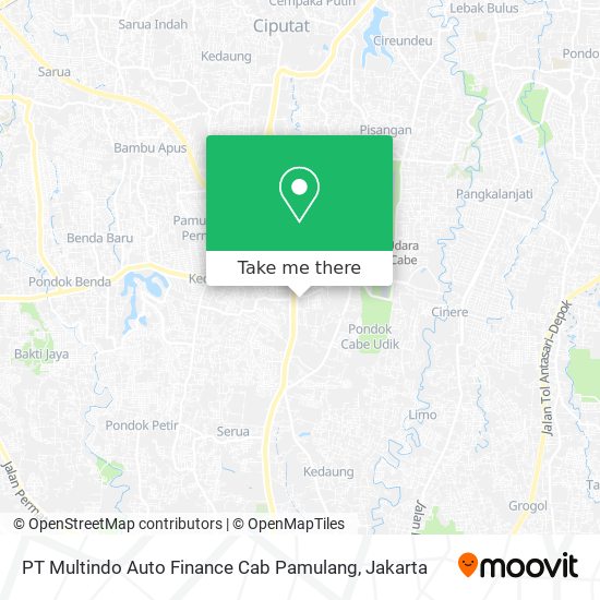PT Multindo Auto Finance Cab Pamulang map