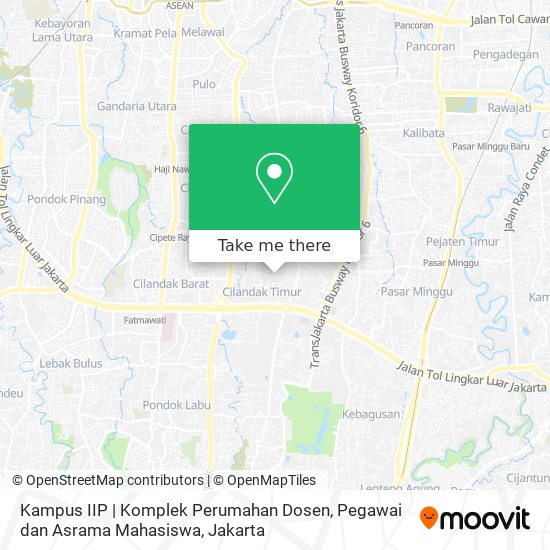 Kampus IIP | Komplek Perumahan Dosen, Pegawai dan Asrama Mahasiswa map