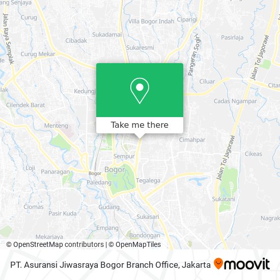 PT. Asuransi Jiwasraya Bogor Branch Office map