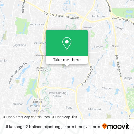 Jl kenanga 2 Kalisari cijantung jakarta timur map