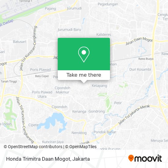 Honda Trimitra Daan Mogot map