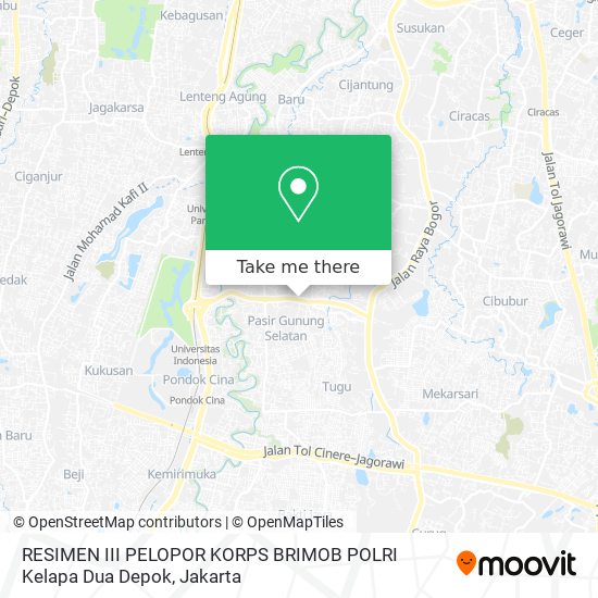 RESIMEN III PELOPOR KORPS BRIMOB POLRI Kelapa Dua Depok map