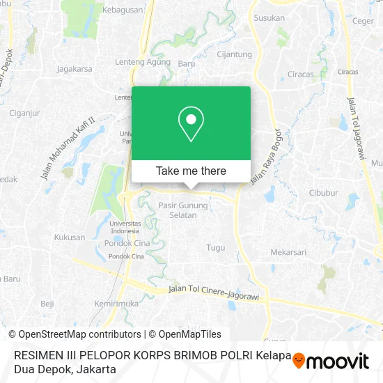 RESIMEN III PELOPOR KORPS BRIMOB POLRI Kelapa Dua Depok map