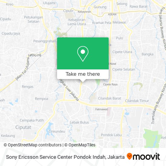 Sony Ericsson Service Center Pondok Indah map