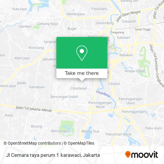 Jl Cemara raya perum 1 karawaci map