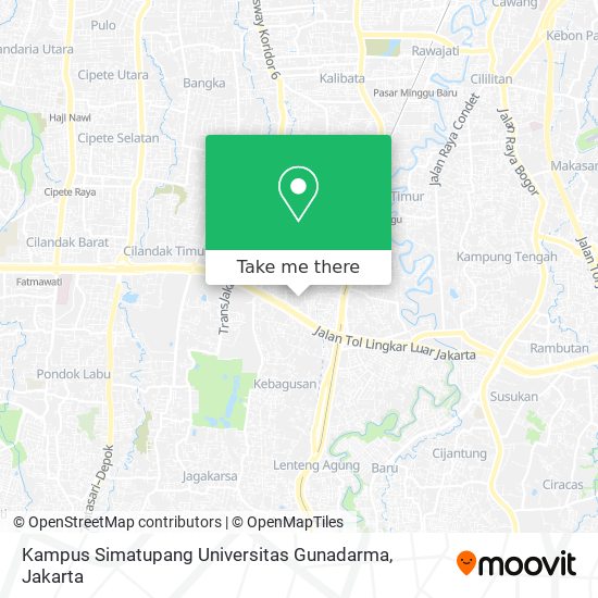 Kampus Simatupang Universitas Gunadarma map