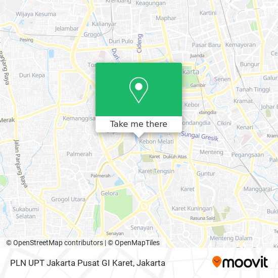PLN UPT Jakarta Pusat GI Karet map