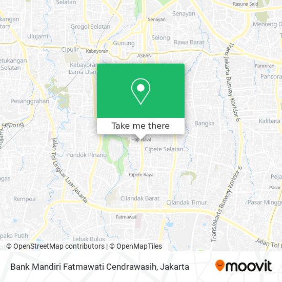 Bank Mandiri Fatmawati Cendrawasih map