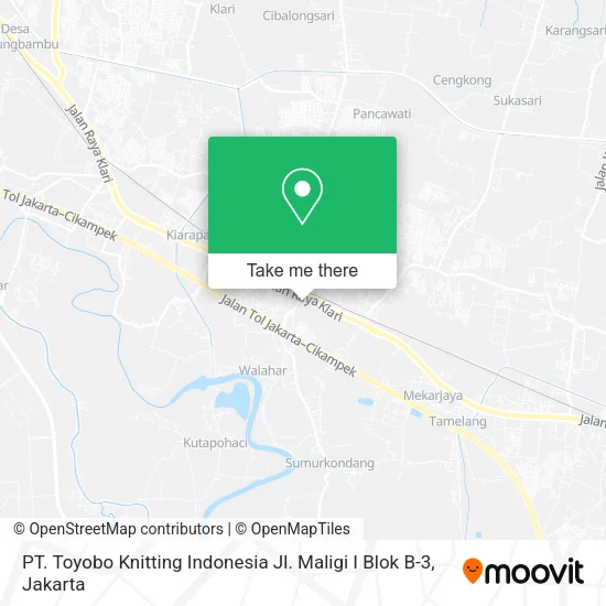 PT. Toyobo Knitting Indonesia Jl. Maligi I Blok B-3 map