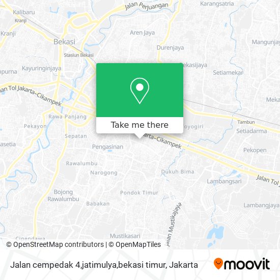 Jalan cempedak 4,jatimulya,bekasi timur map