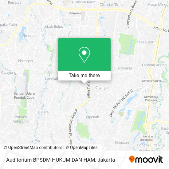 Auditorium BPSDM HUKUM DAN HAM map