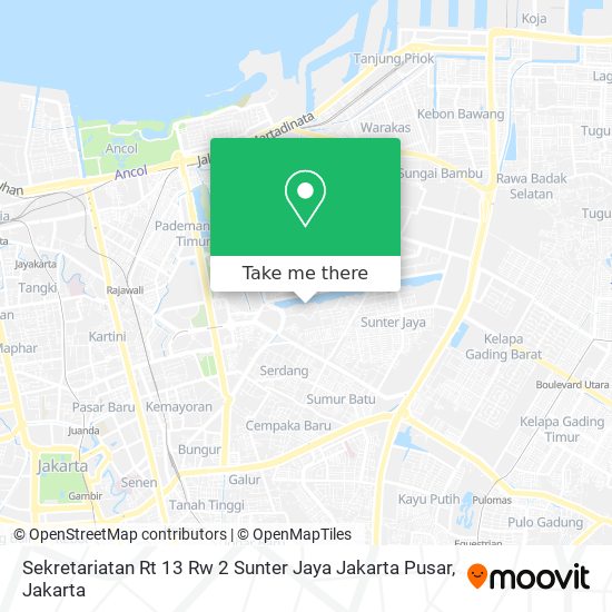 Sekretariatan Rt 13 Rw 2 Sunter Jaya Jakarta Pusar map