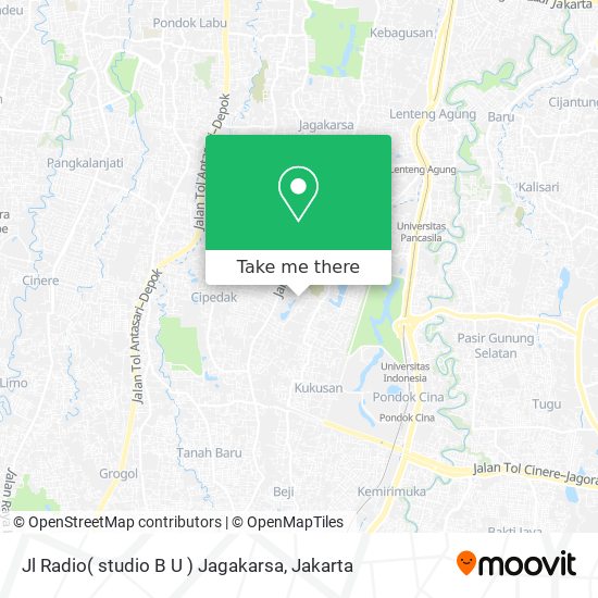 Jl Radio( studio B U ) Jagakarsa map