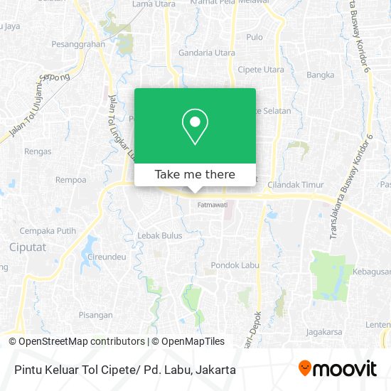 Pintu Keluar Tol Cipete/ Pd. Labu map