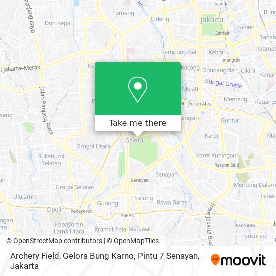 Archery Field, Gelora Bung Karno, Pintu 7 Senayan map