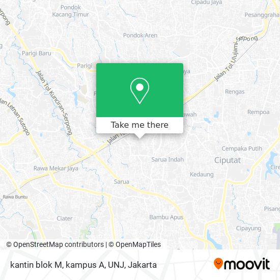 kantin blok M, kampus A, UNJ map