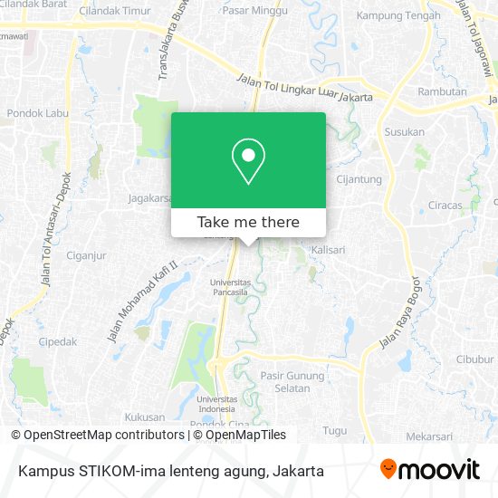 Kampus STIKOM-ima lenteng agung map