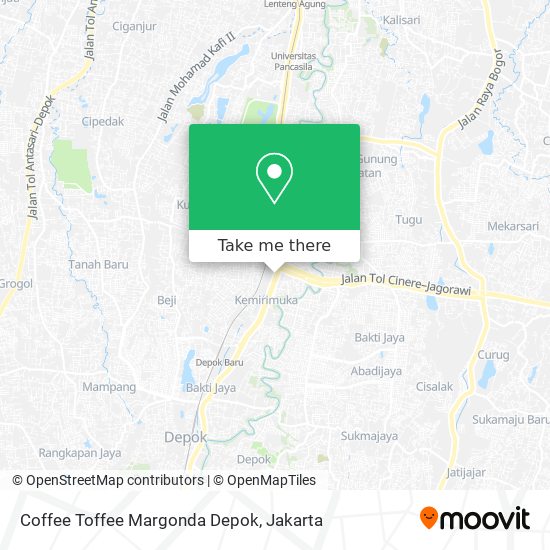 Coffee Toffee Margonda Depok map