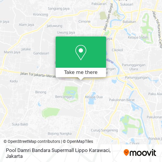 Pool Damri Bandara Supermall Lippo Karawaci map