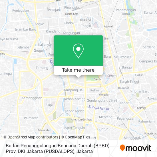 Badan Penanggulangan Bencana Daerah (BPBD) Prov. DKI Jakarta (PUSDALOPS) map