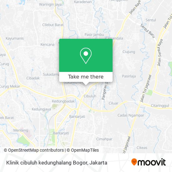 Klinik cibuluh kedunghalang Bogor map