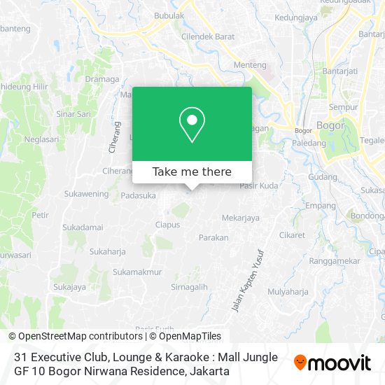 31 Executive Club, Lounge & Karaoke : Mall Jungle GF 10 Bogor Nirwana Residence map