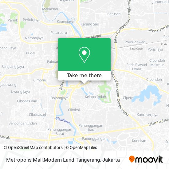 Metropolis Mall,Modern Land Tangerang map