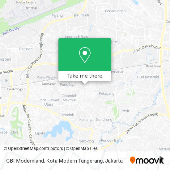 GBI Modernland, Kota Modern Tangerang map