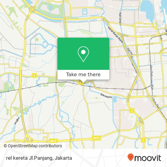 rel kereta Jl.Panjang map
