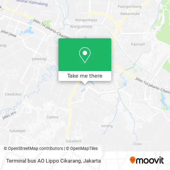 Terminal bus AO Lippo Cikarang map