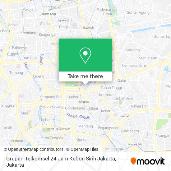 Grapari Telkomsel 24 Jam Kebon Sirih Jakarta map