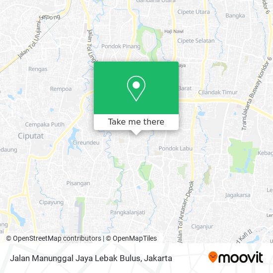 Jalan Manunggal Jaya Lebak Bulus map